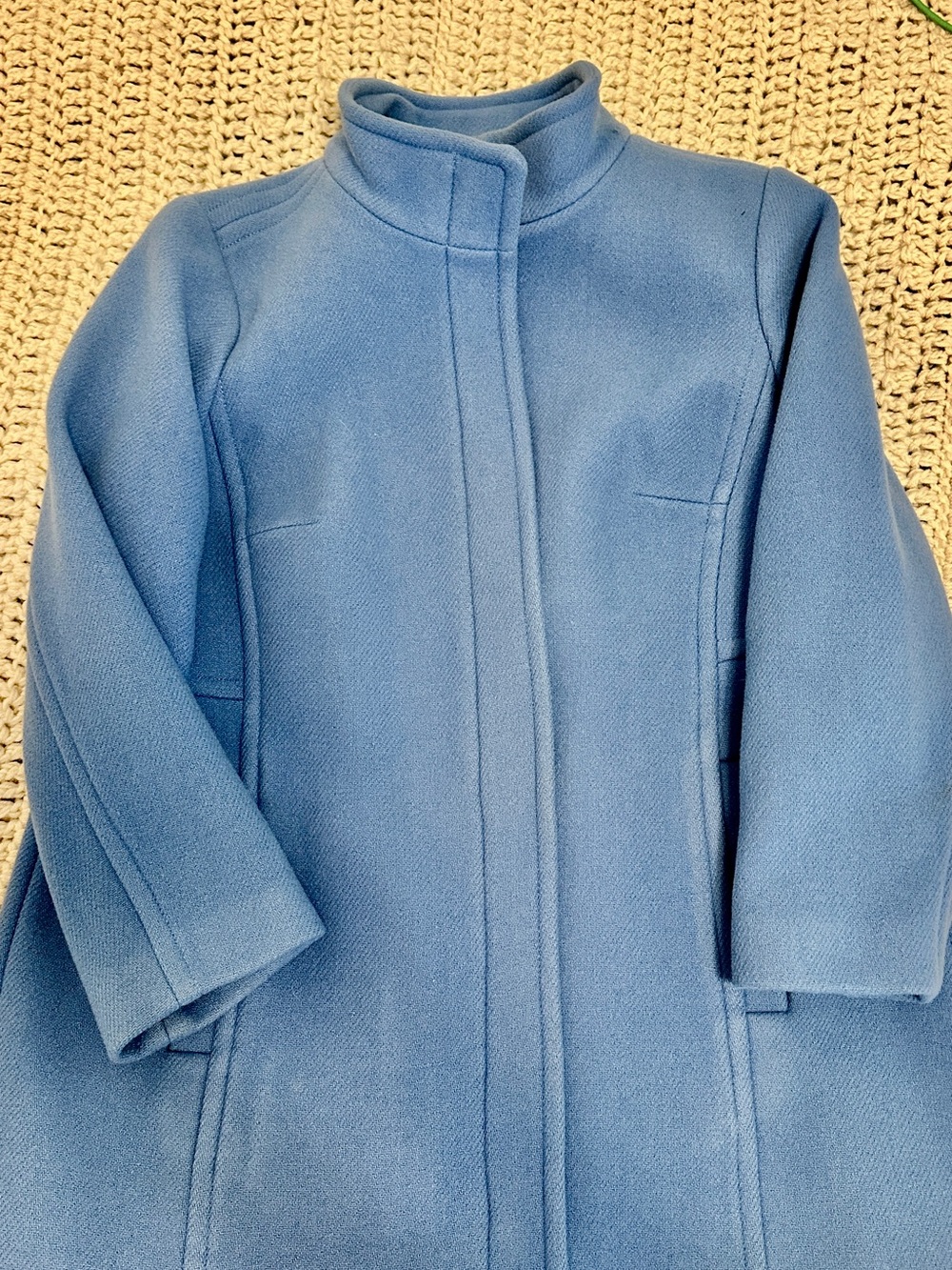 Talbot's Plus Petite Blue Wool Coat 16WP Italian Fabric